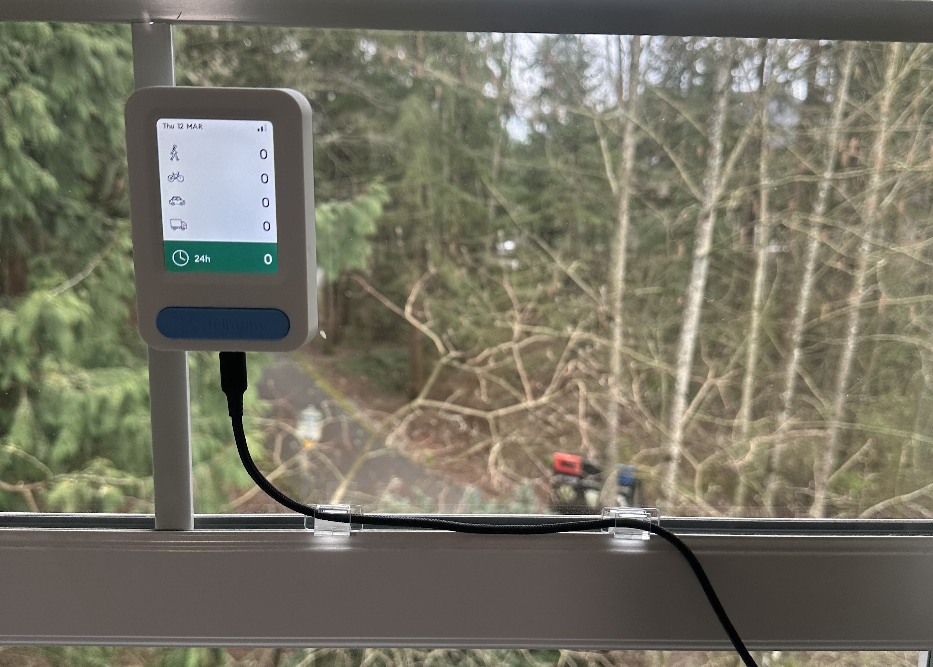 Our Telraam counter, the first installed in British Columbia